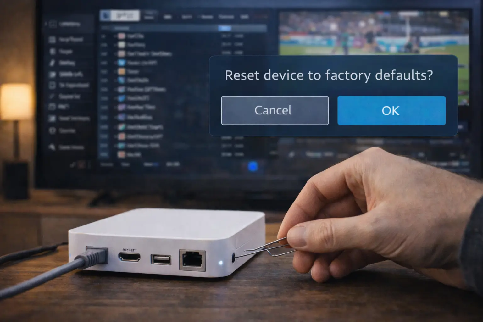 How to reset an IPTV box